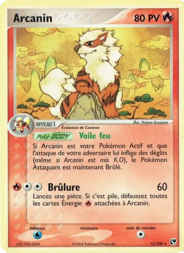 Scan HD carte Pokémon Arcanin 15/100 — EX Tempête de sable