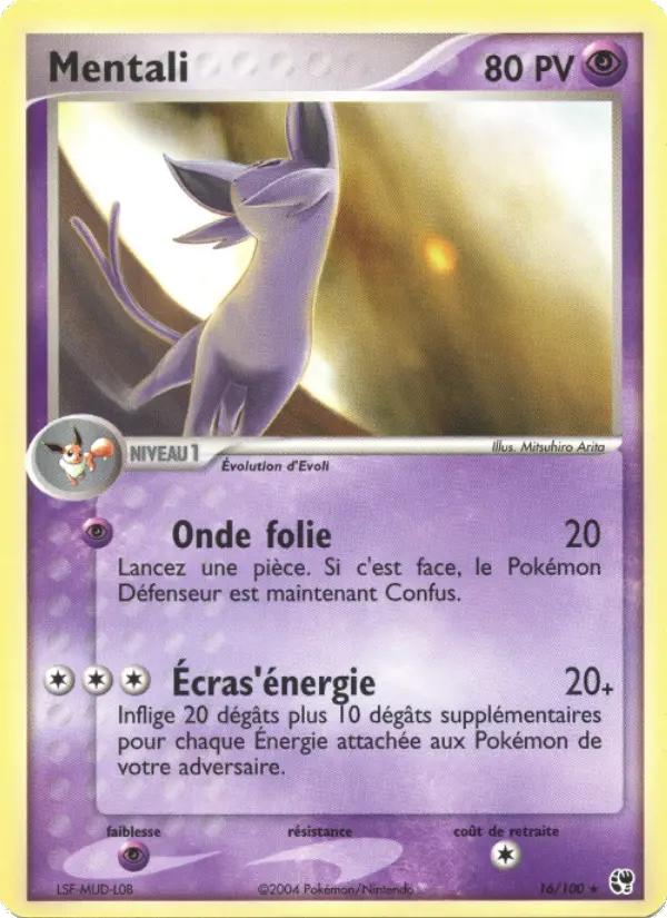 Scan HD carte Pokémon Mentali 16/100 — EX Tempête de sable
