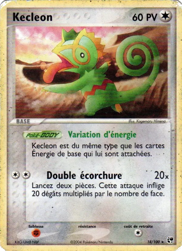 Scan HD carte Pokémon Kecleon 18/100 — EX Tempête de sable
