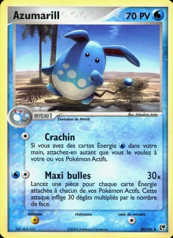 Scan HD carte Pokémon Azumarill 30/100 — EX Tempête de sable