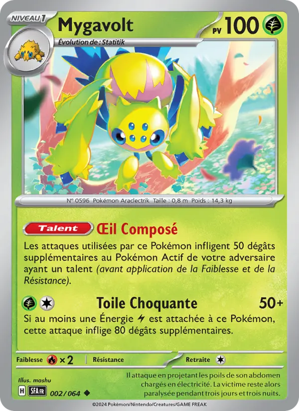 Scan HD carte Pokémon Mygavolt 002/64 — Fable Nébuleuse