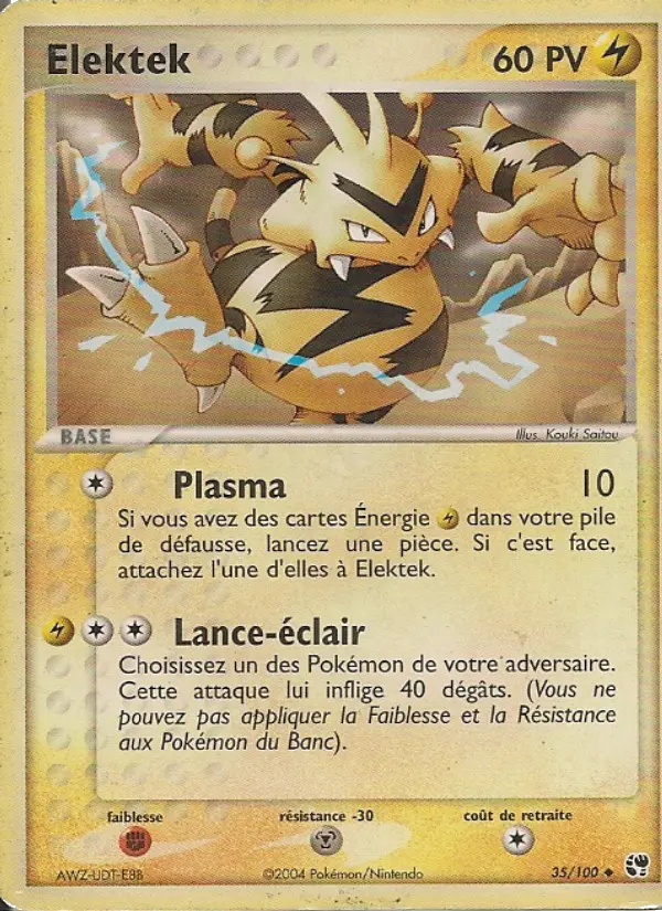 Scan HD carte Pokémon Elektek 35/100 — EX Tempête de sable