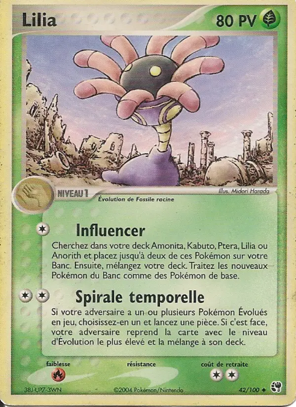 Scan HD carte Pokémon Lilia 42/100 — EX Tempête de sable