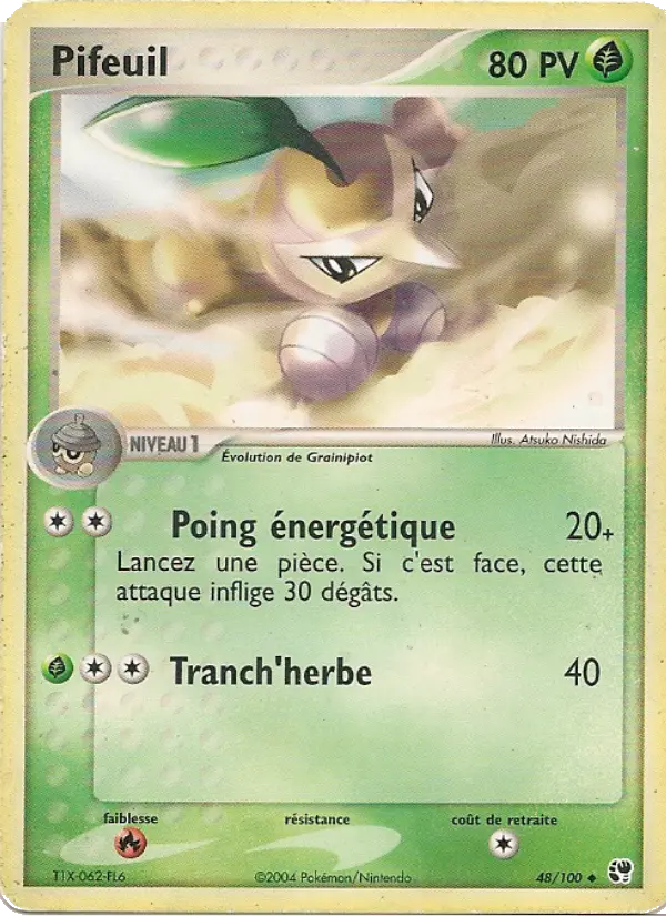 Scan HD carte Pokémon Pifeuil 48/100 — EX Tempête de sable