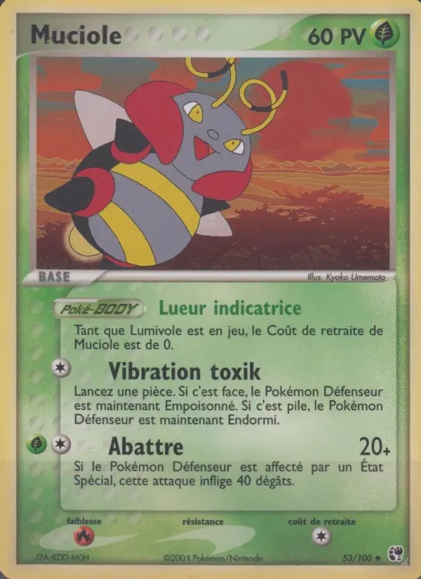 Scan HD carte Pokémon Muciole 53/100 — EX Tempête de sable