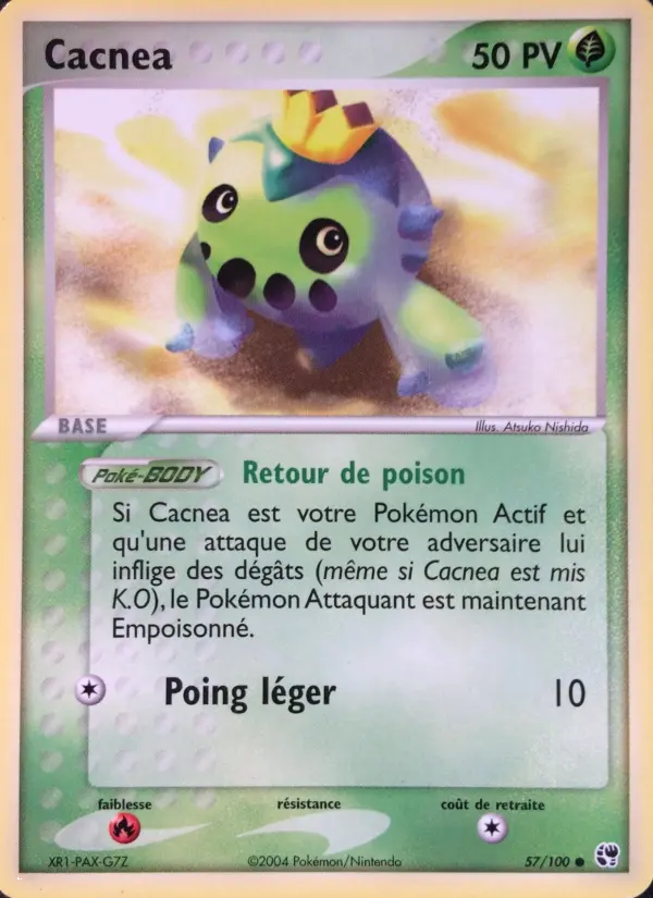 Scan HD carte Pokémon Cacnea 57/100 — EX Tempête de sable