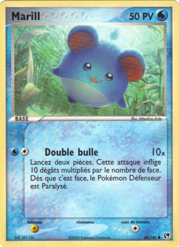 Scan HD carte Pokémon Marill 68/100 — EX Tempête de sable
