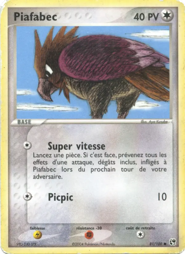 Scan HD carte Pokémon Piafabec 81/100 — EX Tempête de sable