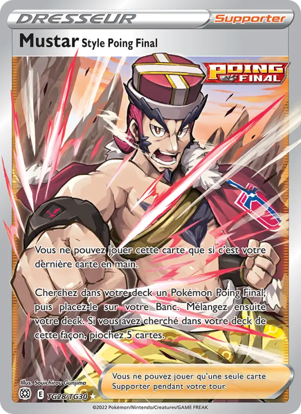 Scan HD carte Pokémon Mustar Style Poing Final TG28/172 — Stars Étincelantes