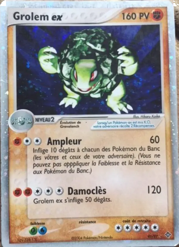Scan HD carte Pokémon Grolem ex 91/97 — EX Dragon