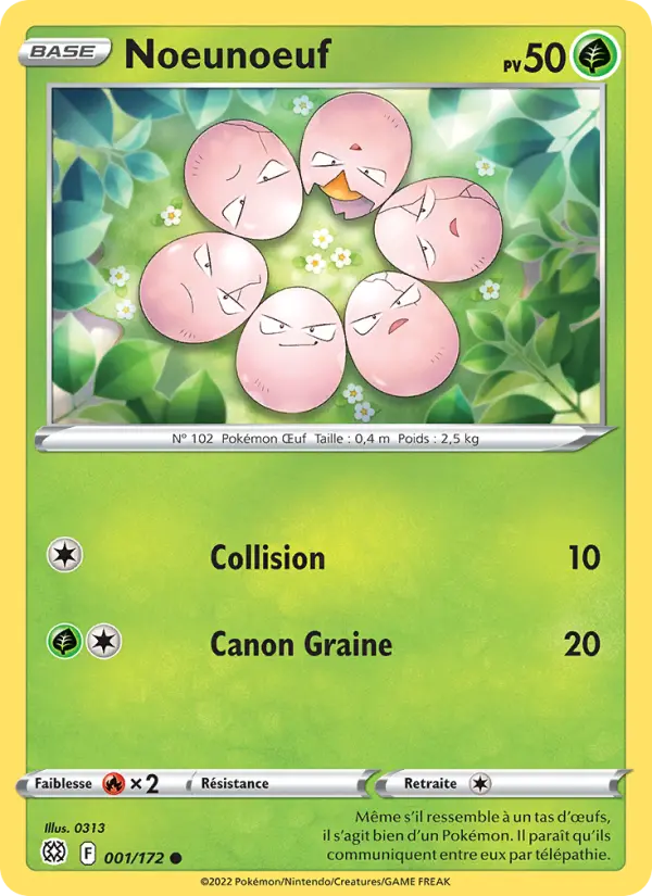Scan HD carte Pokémon Noeunoeuf 001/172 — Stars Étincelantes