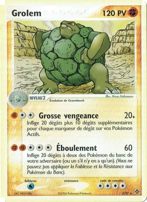 Scan HD carte Pokémon Grolem 5/97 — EX Dragon