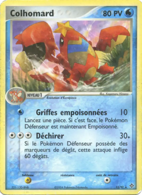 Scan HD carte Pokémon Colhomard 13/97 — EX Dragon