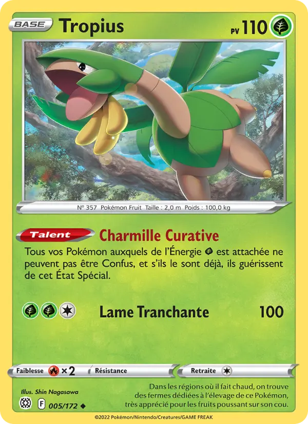 Scan HD carte Pokémon Tropius 005/172 — Stars Étincelantes