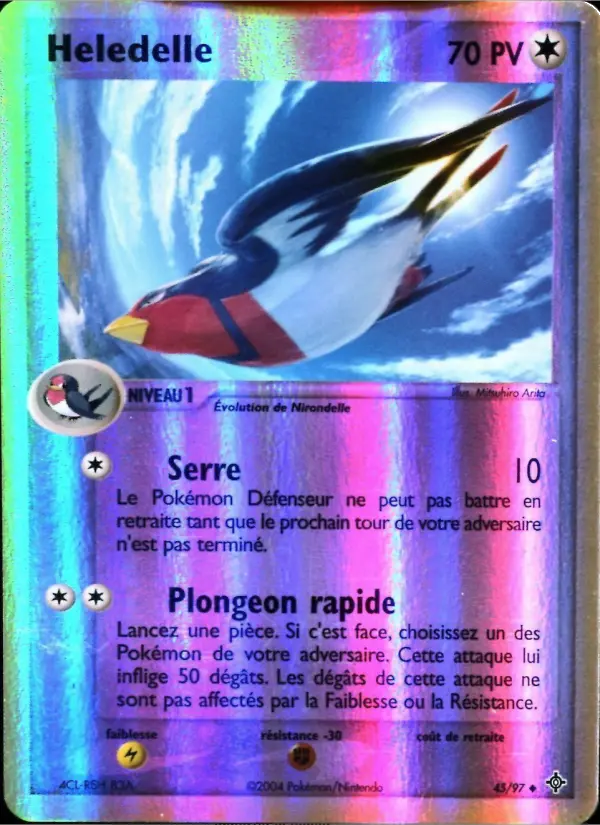 Scan HD carte Pokémon Heledelle 45/97 — EX Dragon