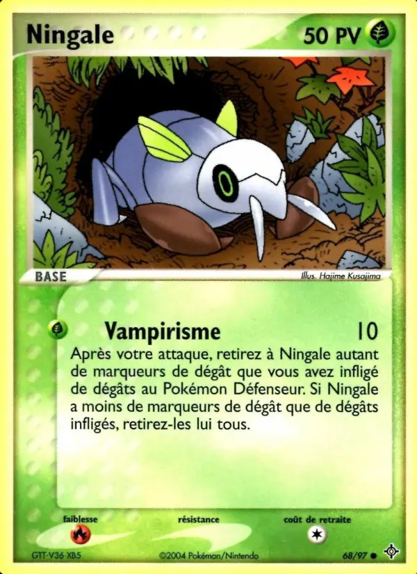 Scan HD carte Pokémon Ningale 68/97 — EX Dragon
