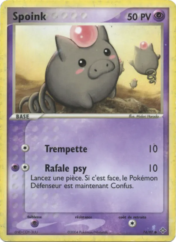 Scan HD carte Pokémon Spoink 74/97 — EX Dragon