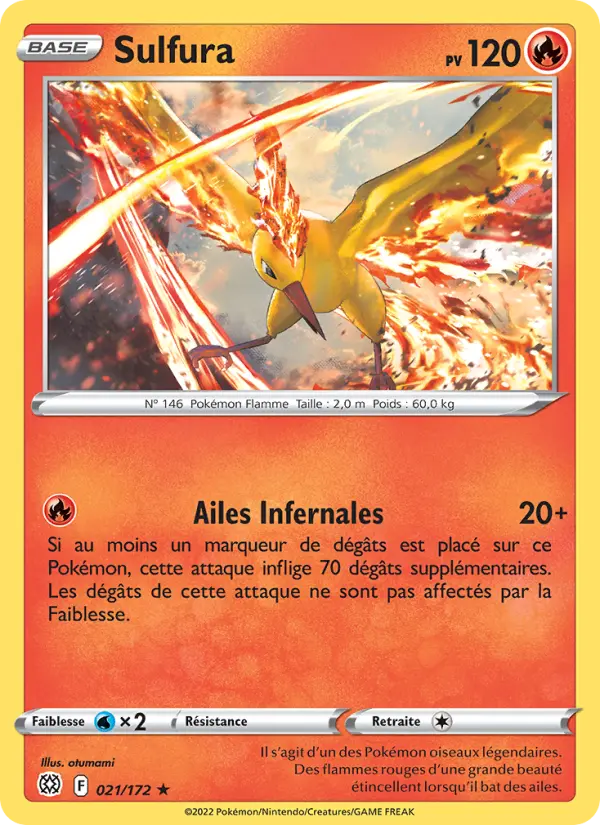Scan HD carte Pokémon Sulfura 021/172 — Stars Étincelantes