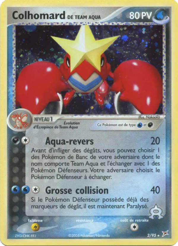 Scan HD carte Pokémon Colhomard de Team Aqua 2/95 — EX Team Magma vs Team Aqua