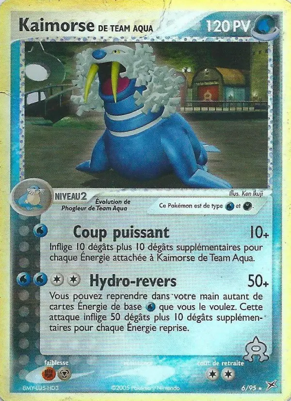 Scan HD carte Pokémon Kaimorse de Team Aqua 6/95 — EX Team Magma vs Team Aqua