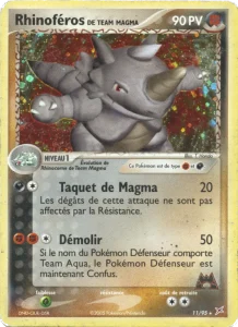 Carte Pokemon Rhinoféros de Team Magma 11/95 EX Team Magma vs Team Aqua