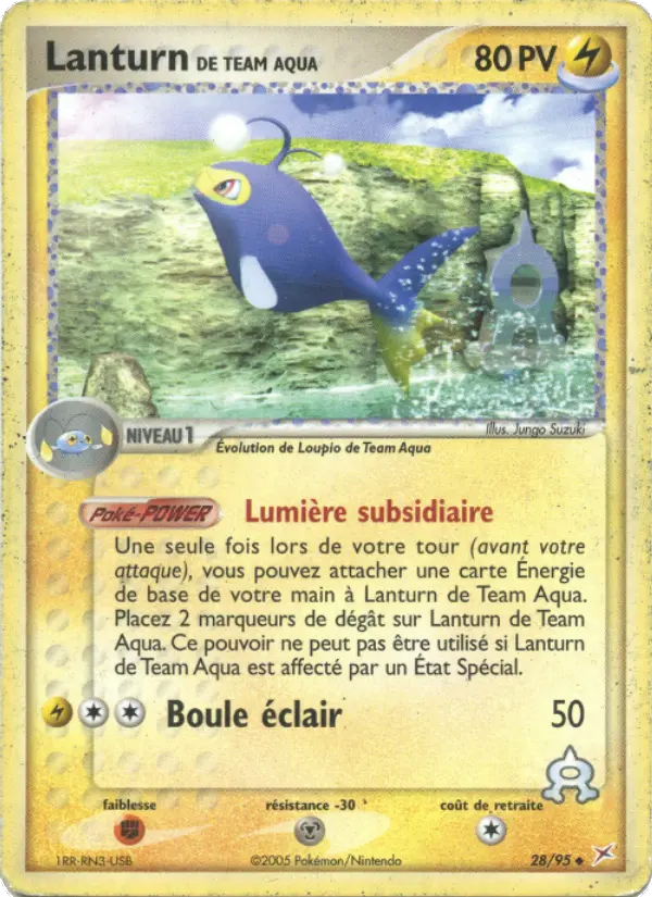 Scan HD carte Pokémon Lanturn de Team Aqua 28/95 — EX Team Magma vs Team Aqua