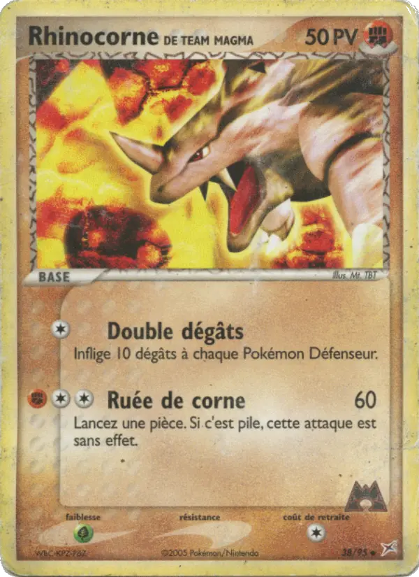 Scan HD carte Pokémon Rhinocorne de Team Magma 38/95 — EX Team Magma vs Team Aqua