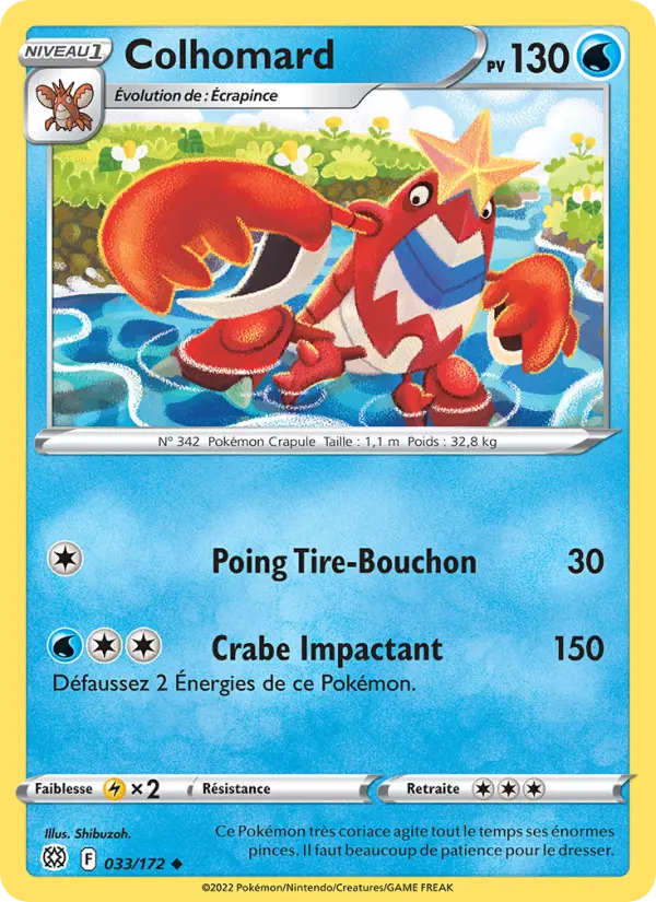 Scan HD carte Pokémon Colhomard 033/172 — Stars Étincelantes