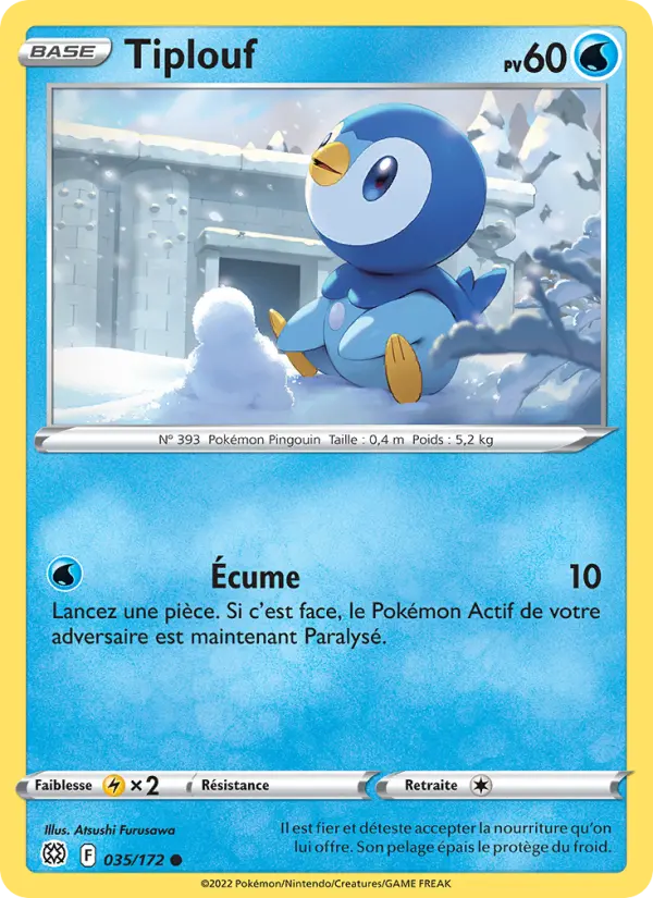 Scan HD carte Pokémon Tiplouf 035/172 — Stars Étincelantes