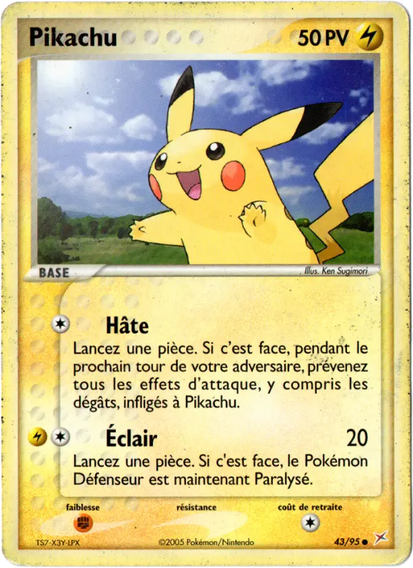 Scan HD carte Pokémon Pikachu 43/95 — EX Team Magma vs Team Aqua
