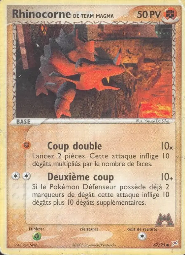 Scan HD carte Pokémon Rhinocorne de Team Magma 67/95 — EX Team Magma vs Team Aqua