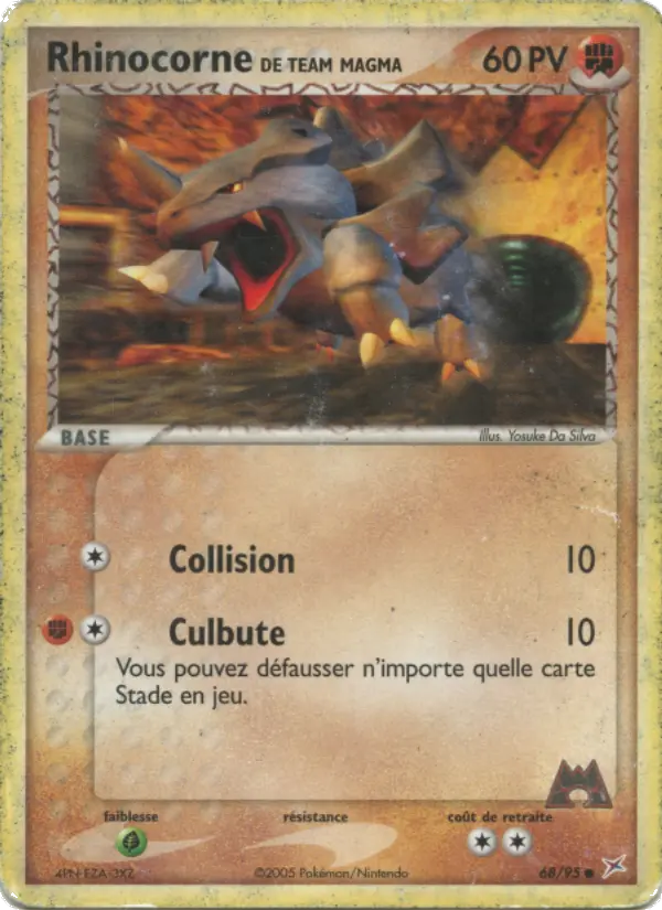 Scan HD carte Pokémon Rhinocorne de Team Magma 68/95 — EX Team Magma vs Team Aqua