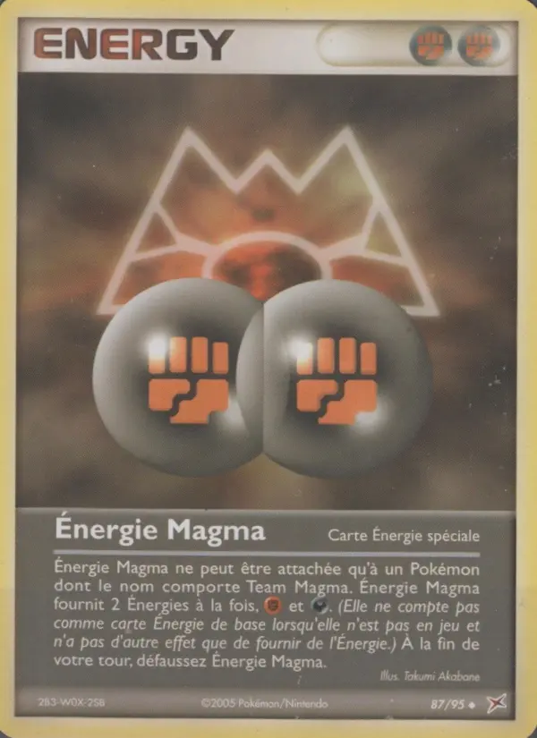 Scan HD carte Pokémon Énergie Magma 87/95 — EX Team Magma vs Team Aqua