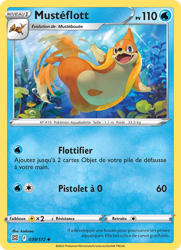 Scan HD carte Pokémon Mustéflott 039/172 — Stars Étincelantes