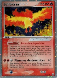 Carte Pokemon Sulfura ex 115/112 EX Rouge Feu & Vert Feuille