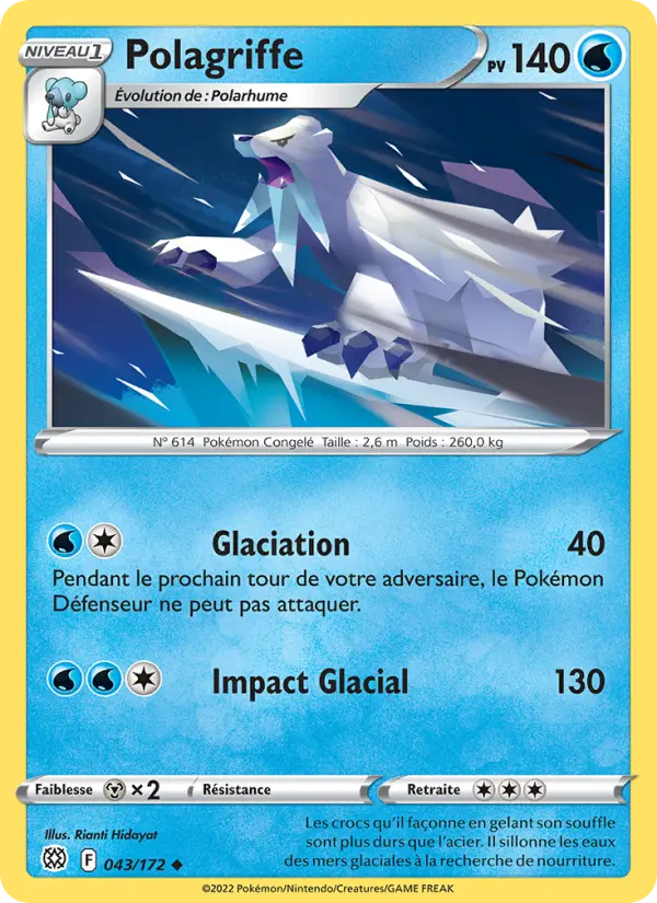 Scan HD carte Pokémon Polagriffe 043/172 — Stars Étincelantes