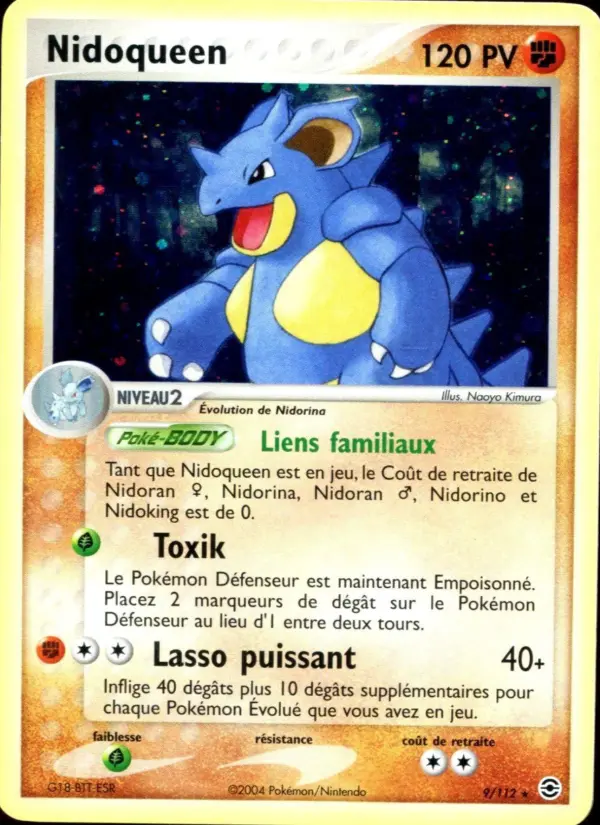 Scan HD carte Pokémon Nidoqueen 9/112 — EX Rouge Feu & Vert Feuille