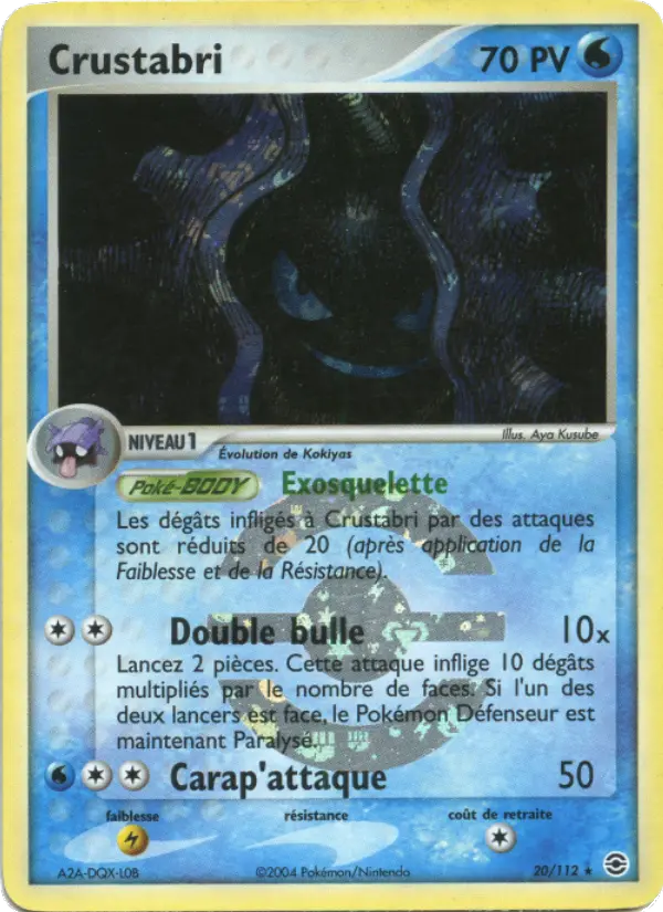 Scan HD carte Pokémon Crustabri 20/112 — EX Rouge Feu & Vert Feuille