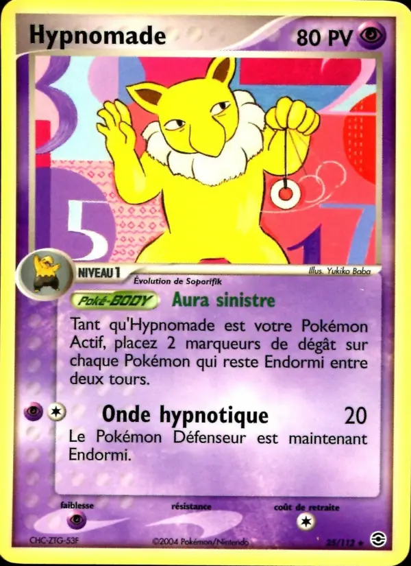 Scan HD carte Pokémon Hypnomade 25/112 — EX Rouge Feu & Vert Feuille