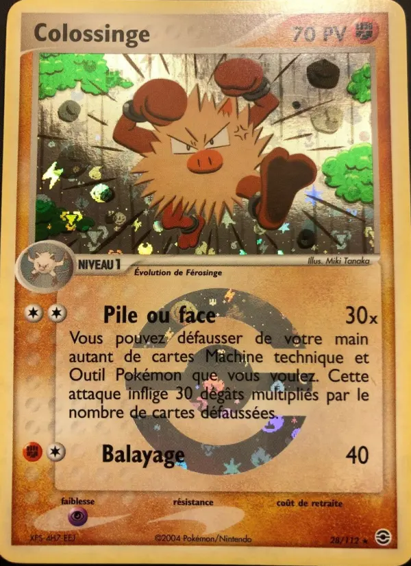 Scan HD carte Pokémon Colossinge 28/112 — EX Rouge Feu & Vert Feuille