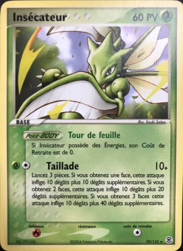 Scan HD carte Pokémon Insécateur 29/112 — EX Rouge Feu & Vert Feuille