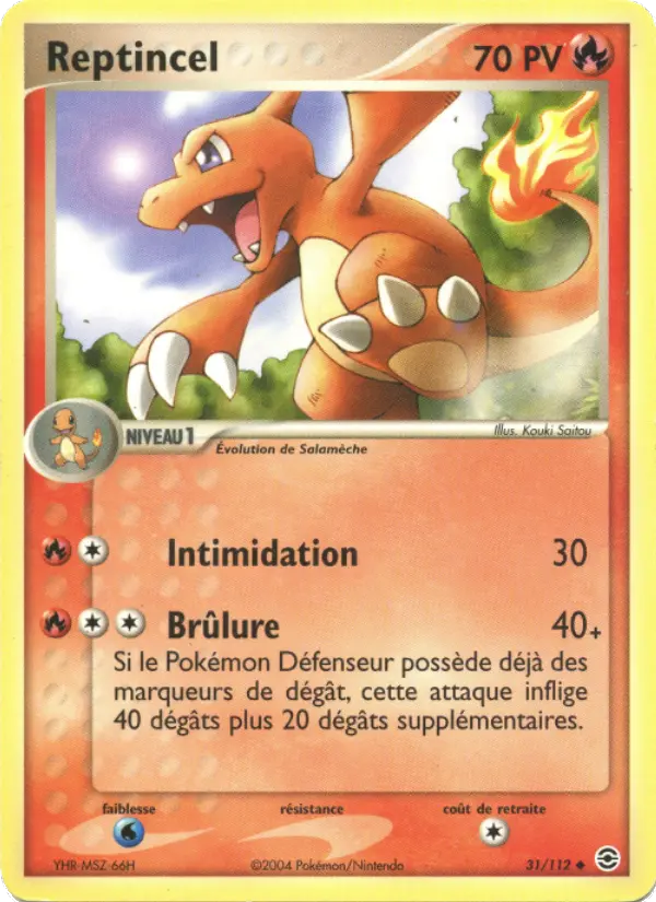 Scan HD carte Pokémon Reptincel 31/112 — EX Rouge Feu & Vert Feuille