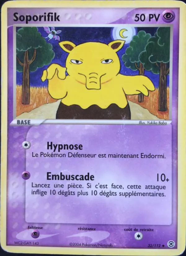 Scan HD carte Pokémon Soporifik 32/112 — EX Rouge Feu & Vert Feuille