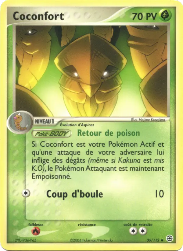 Scan HD carte Pokémon Coconfort 36/112 — EX Rouge Feu & Vert Feuille