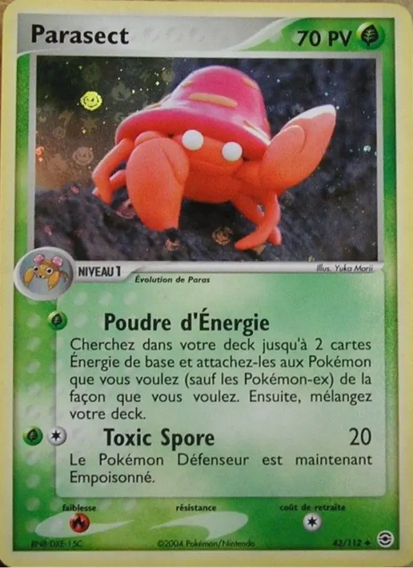 Scan HD carte Pokémon Parasect 43/112 — EX Rouge Feu & Vert Feuille