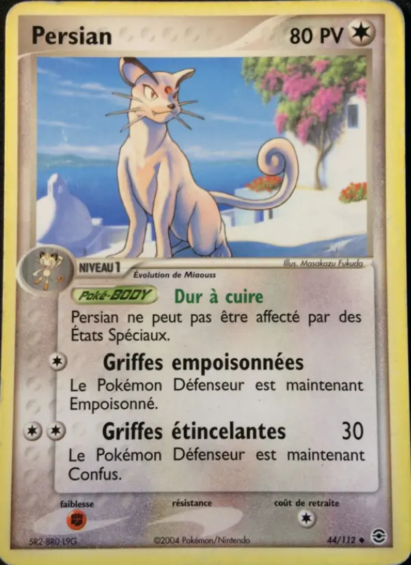 Scan HD carte Pokémon Persian 44/112 — EX Rouge Feu & Vert Feuille