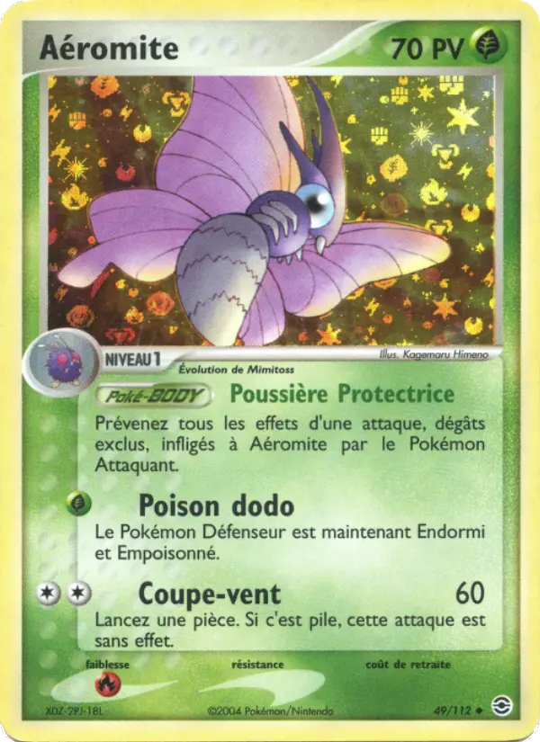 Scan HD carte Pokémon Aéromite 49/112 — EX Rouge Feu & Vert Feuille