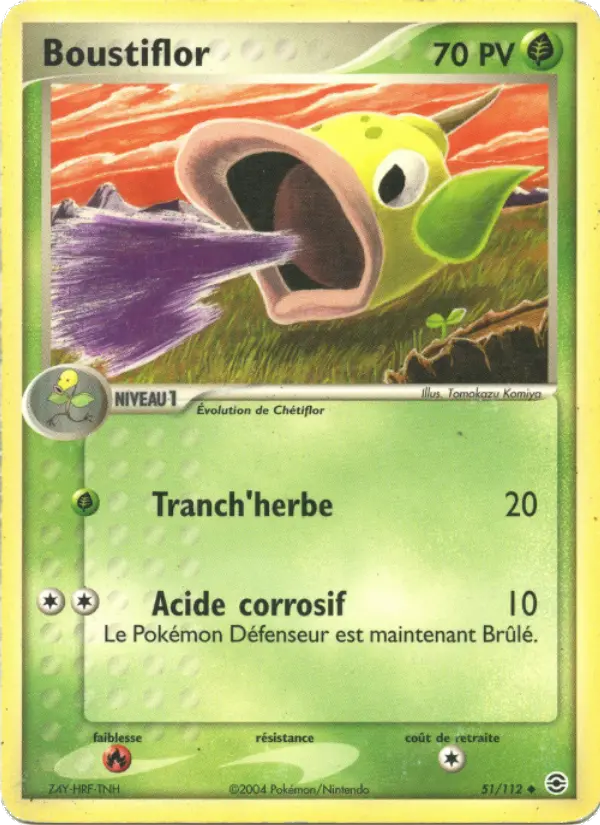 Scan HD carte Pokémon Boustiflor 51/112 — EX Rouge Feu & Vert Feuille