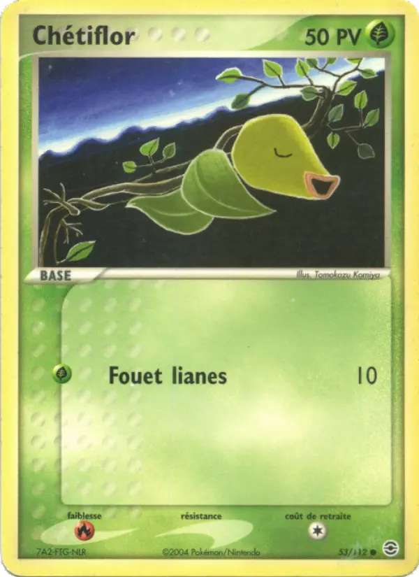 Scan HD carte Pokémon Chétiflor 53/112 — EX Rouge Feu & Vert Feuille