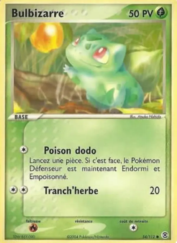 Scan HD carte Pokémon Bulbizarre 54/112 — EX Rouge Feu & Vert Feuille